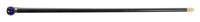 A Sevres Style Porcelain Mounted Walking Stick, Height overall 35 1/2 x diameter of handle 1 1/2 inches.