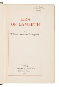 Maugham, W. Somerset (1874-1965). Liza of Lambeth . London: T. Fisher Unwin, 1897.