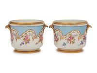 A Group of English Blue-Ground Porcelain Dessert Service Articles