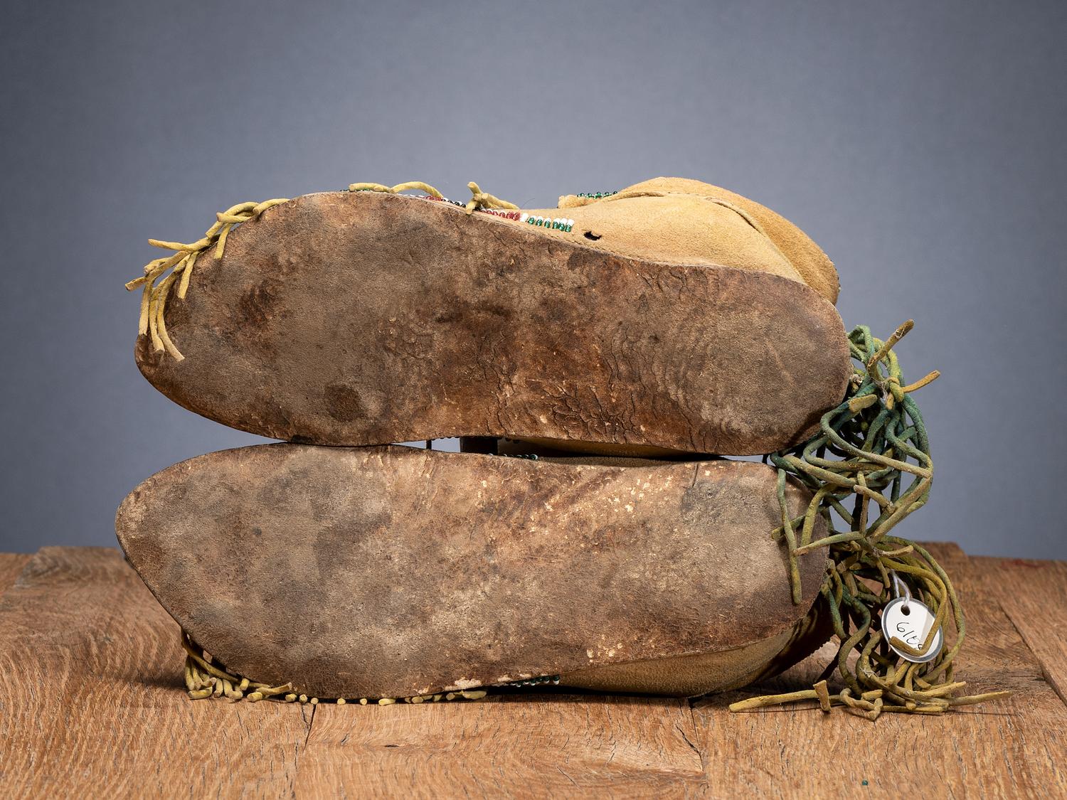 Comanche Beaded Hide Moccasins