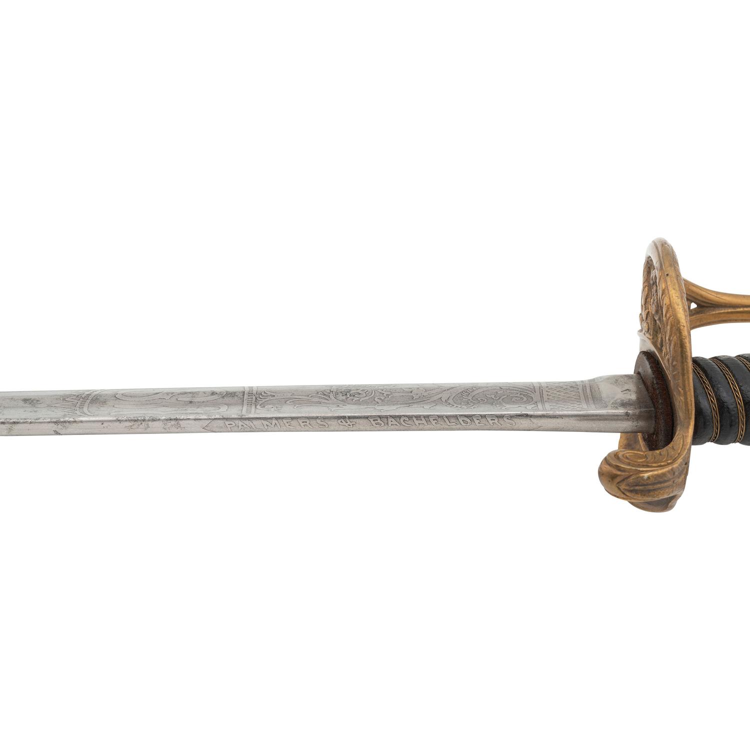 Model 1850 Food Officer's Sword Inscribed to E. F. Richardson Retailed by Palmers & Bachelders with CDV
