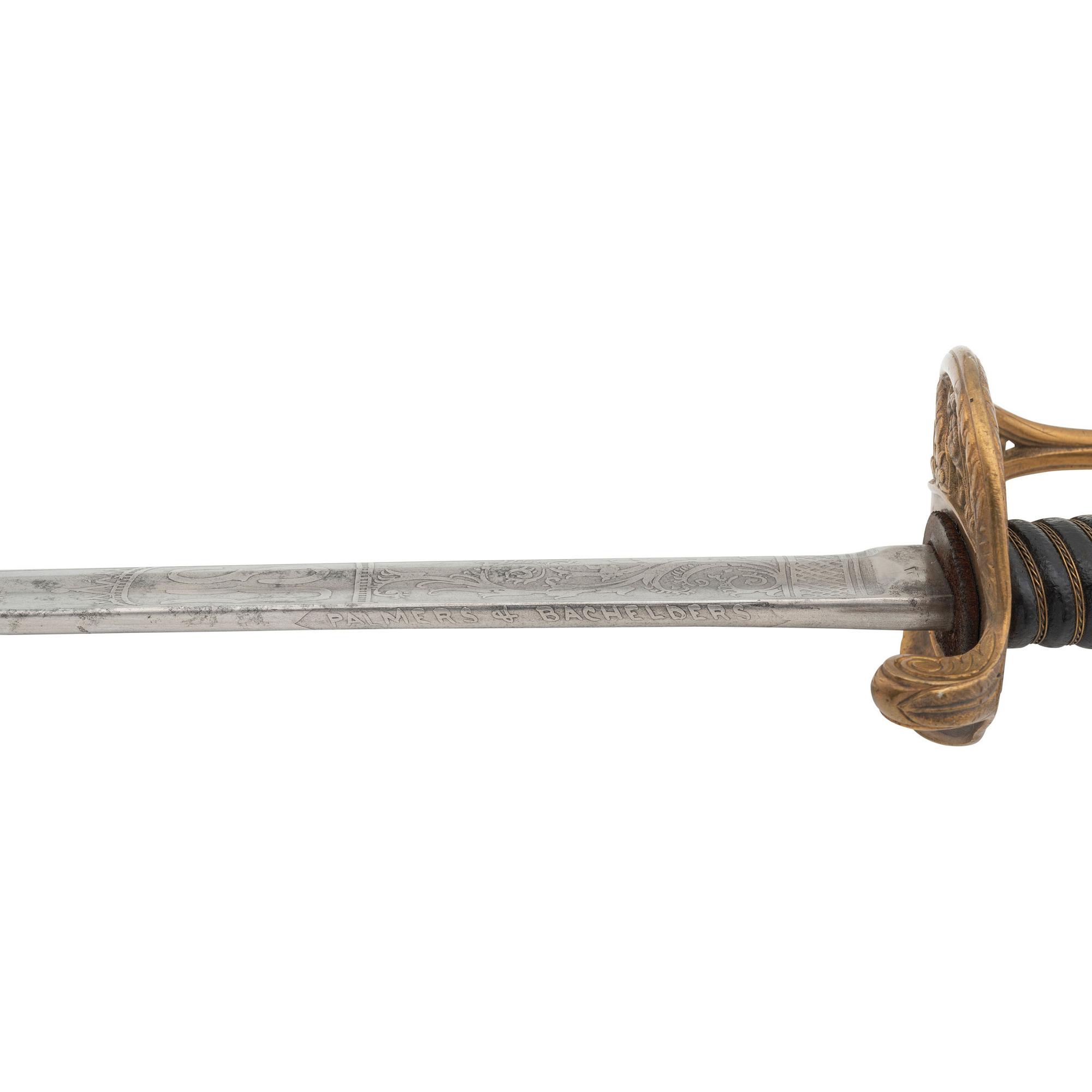 Model 1850 Food Officer's Sword Inscribed to E. F. Richardson Retailed by Palmers & Bachelders with CDV