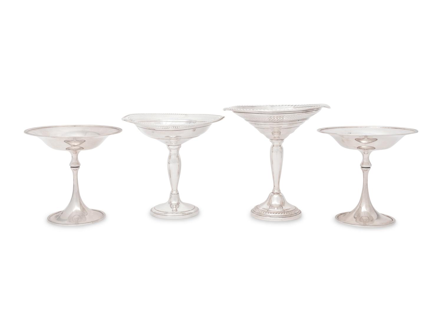 Four American Silver Tazze