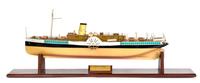 A Crested Eagle Wooden Steamboat Length 35 inches.