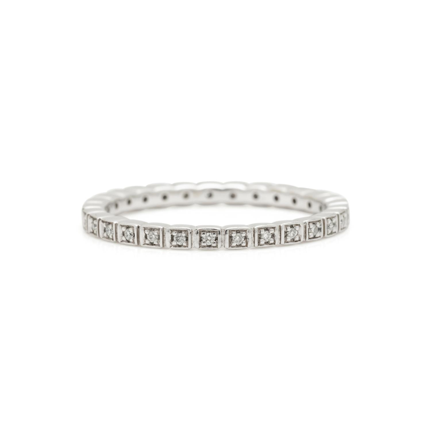 ANNA SHEFFIELD, WHITE GOLD AND DIAMOND 'WHEAT' BAND RING