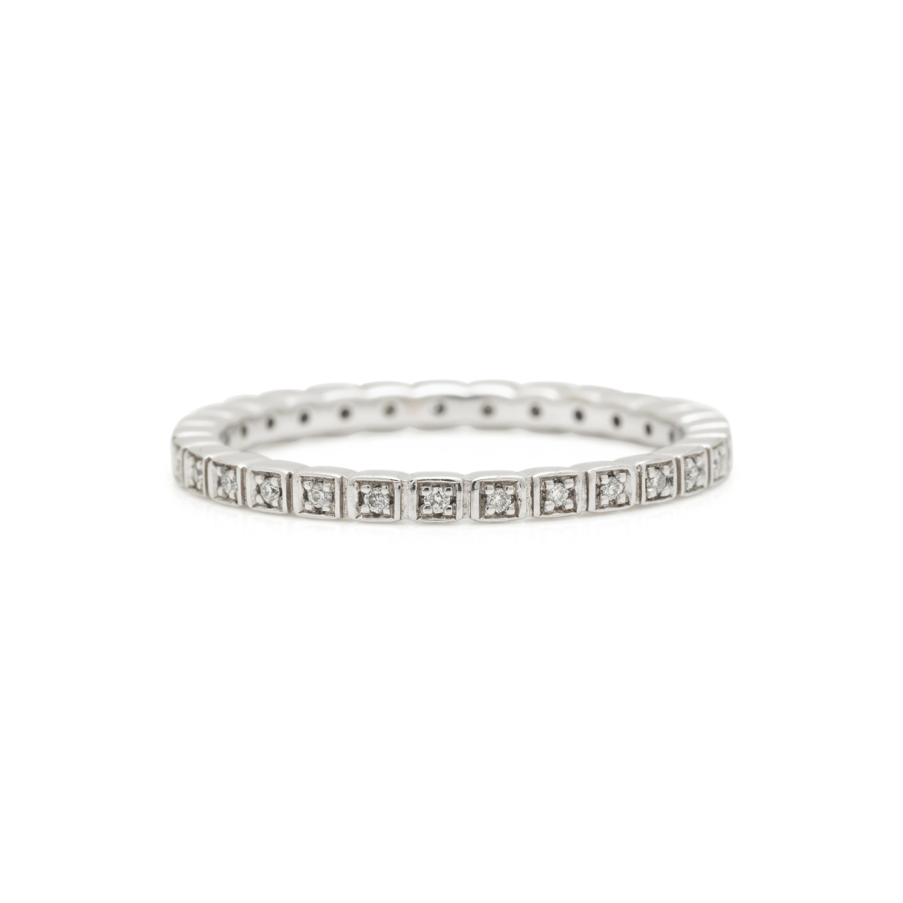 ANNA SHEFFIELD, WHITE GOLD AND DIAMOND 'WHEAT' BAND RING