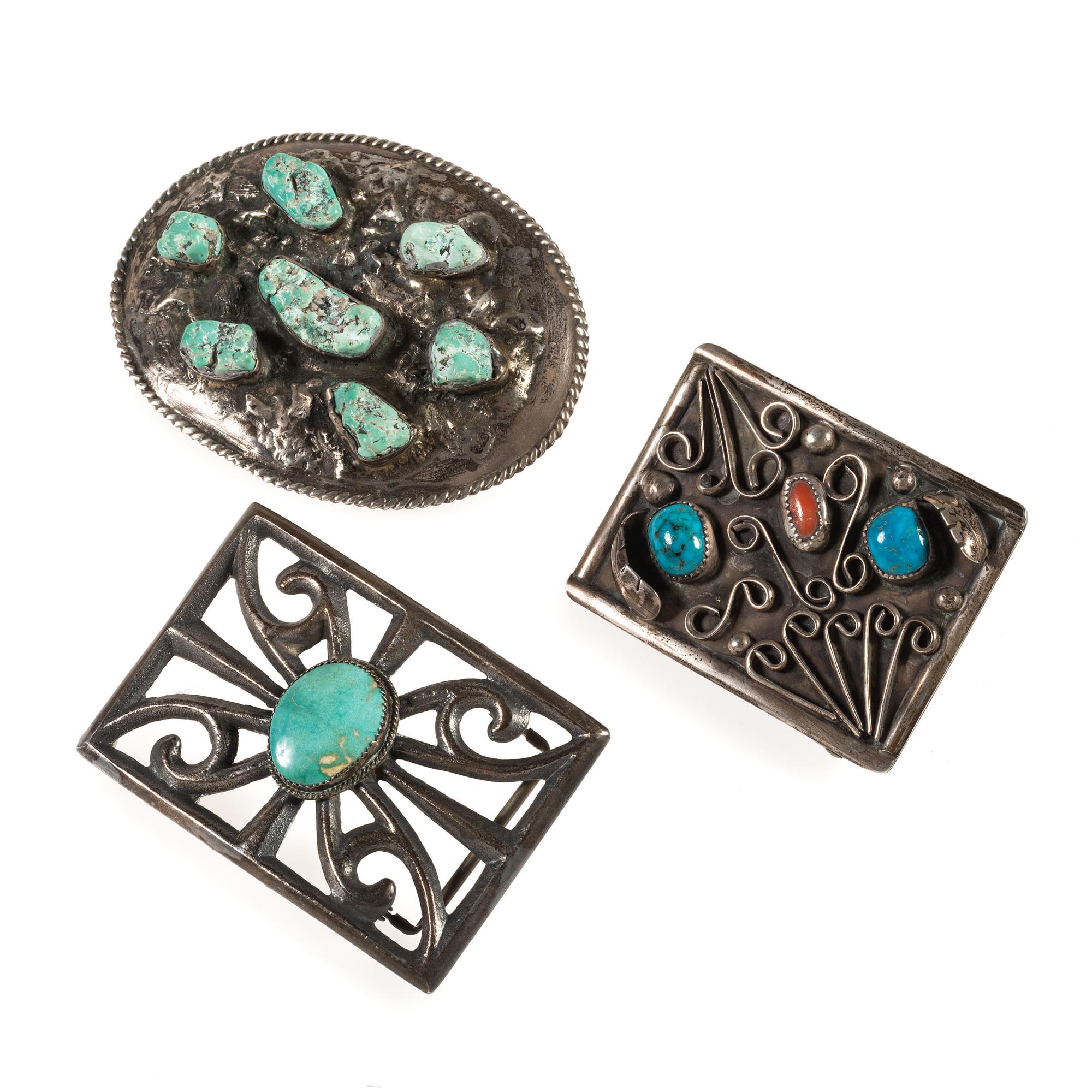 Navajo Silver Belt Buckles