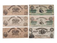 [CONFEDERATE - CURRENCY]. A large group of Confederate notes.