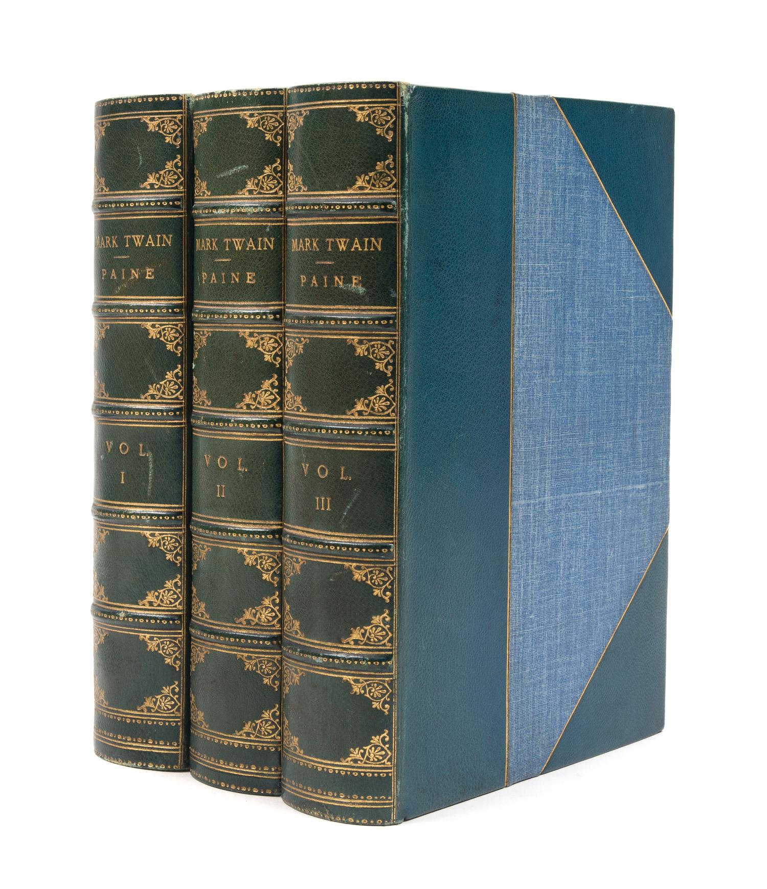 [RUSSELL, Charles Marion, his copy]. -- PAINE, Albert Bigelow. Mark Twain, A Biography. 1912. SIGNED WITH A DRAWING BY RUSSELL.