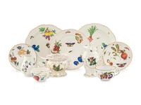 A Collection of Herend Porcelain Fruit Decorated Table Articles
