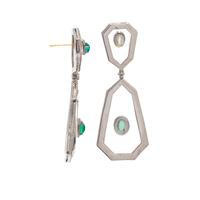 ROCK CRYSTAL, EMERALD AND DIAMOND EARRINGS