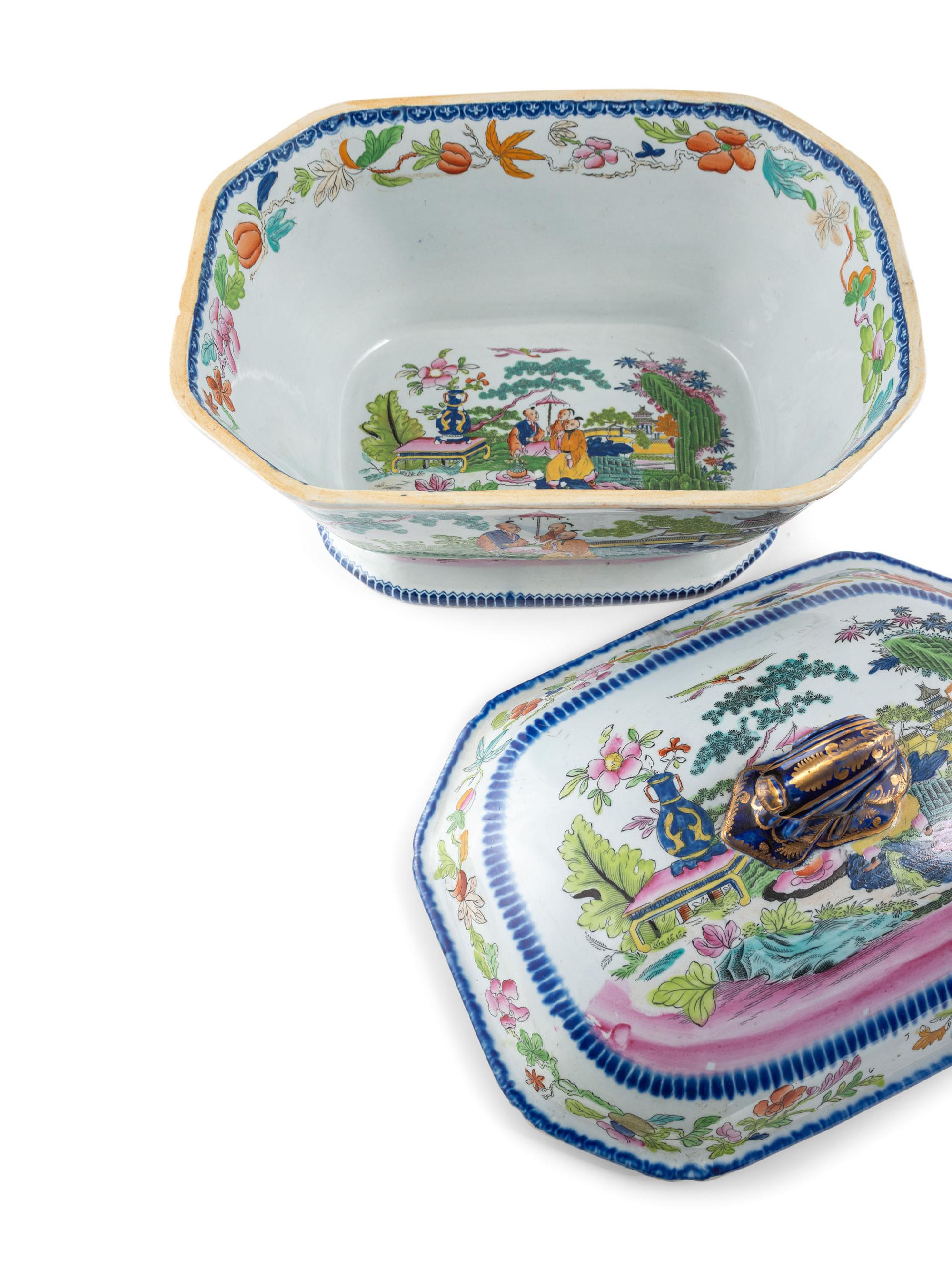 A Mason's Ironstone Chinoiserie-Decorated Partial Dinner Service