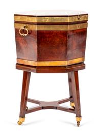 A George III Brass Banded Mahogany Cellarette