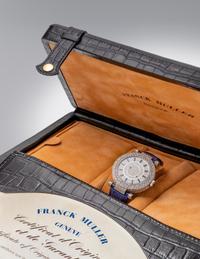 FRANCK MULLER, 18K WHITE GOLD AND DIAMOND REF. DM 42D2RCD 'DOUBLE MYSTERY' WRISTWATCH