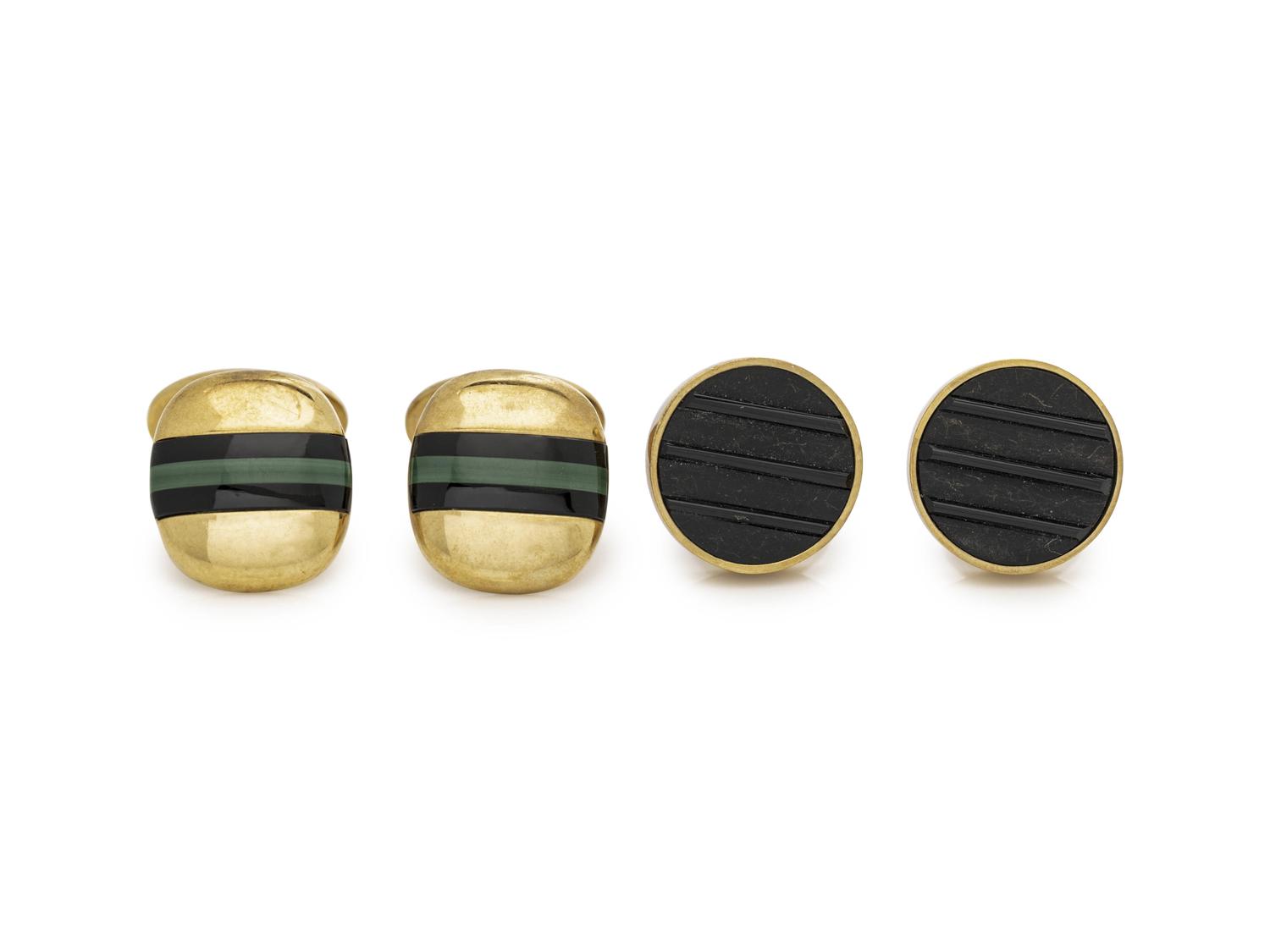 TIFFANY & CO., COLLECTION OF YELLOW GOLD CUFFLINKS