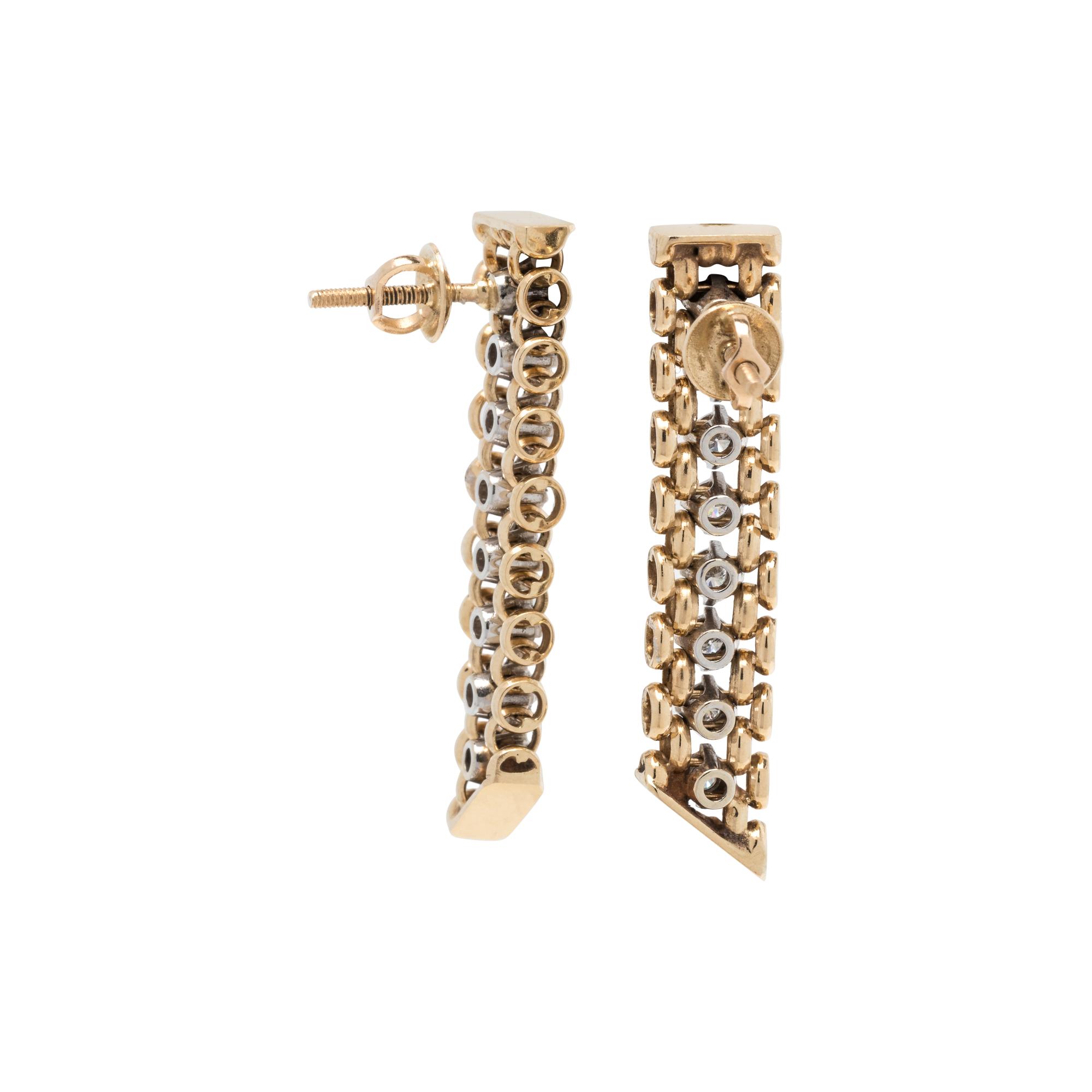 YELLOW GOLD AND DIAMOND EARRINGS