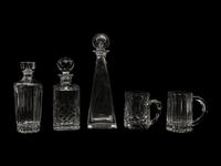 Five Pieces of Tiffany and Co. Glass Barware — 20th Century