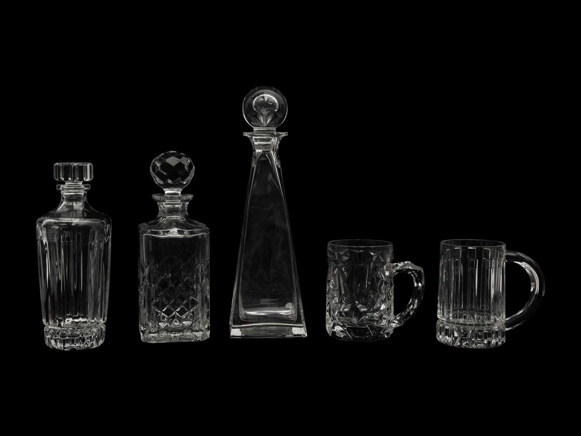 Five Pieces of Tiffany and Co. Glass Barware — 20th Century
