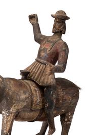 Two Guatemalen Carved and Polychromed Santos Figures