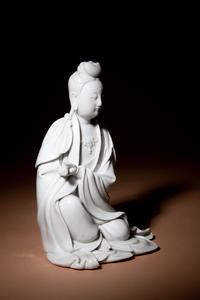 A Blanc-de-Chine Porcelain Figure of Guanyin