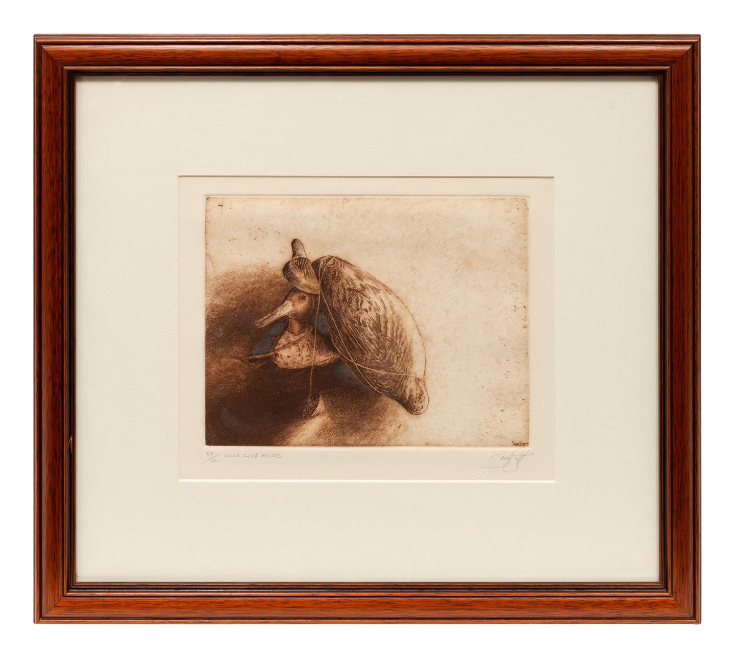 Four Prints: Mallard Decoy , edition 76/100; Mallard Carving , Artist's Proof; Duck Club Relics , edition 39/100; Mason Premier , edition 75/100
