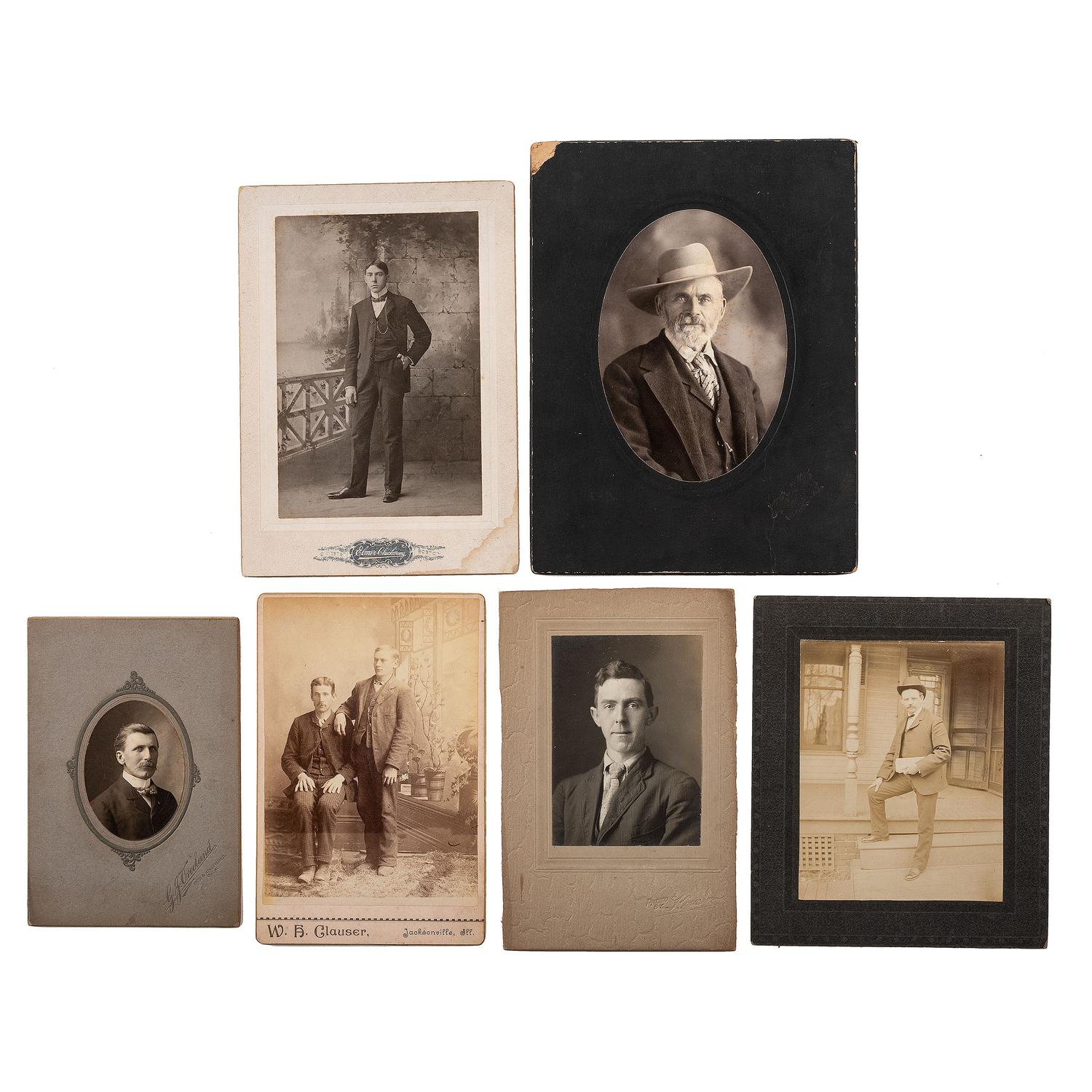 [EARLY PHOTOGRAPHY - PORTRAITURE]. A large group of over 240 portraits of men, primarily cabinet cards, comprising: