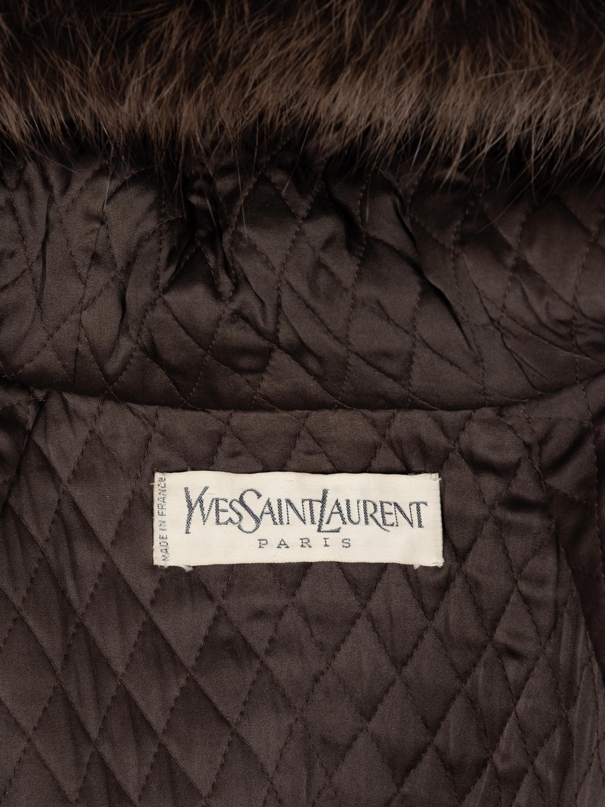Yves Saint Laurent Haute Couture Suede Jacket with Racoon Trim, Fall 1983