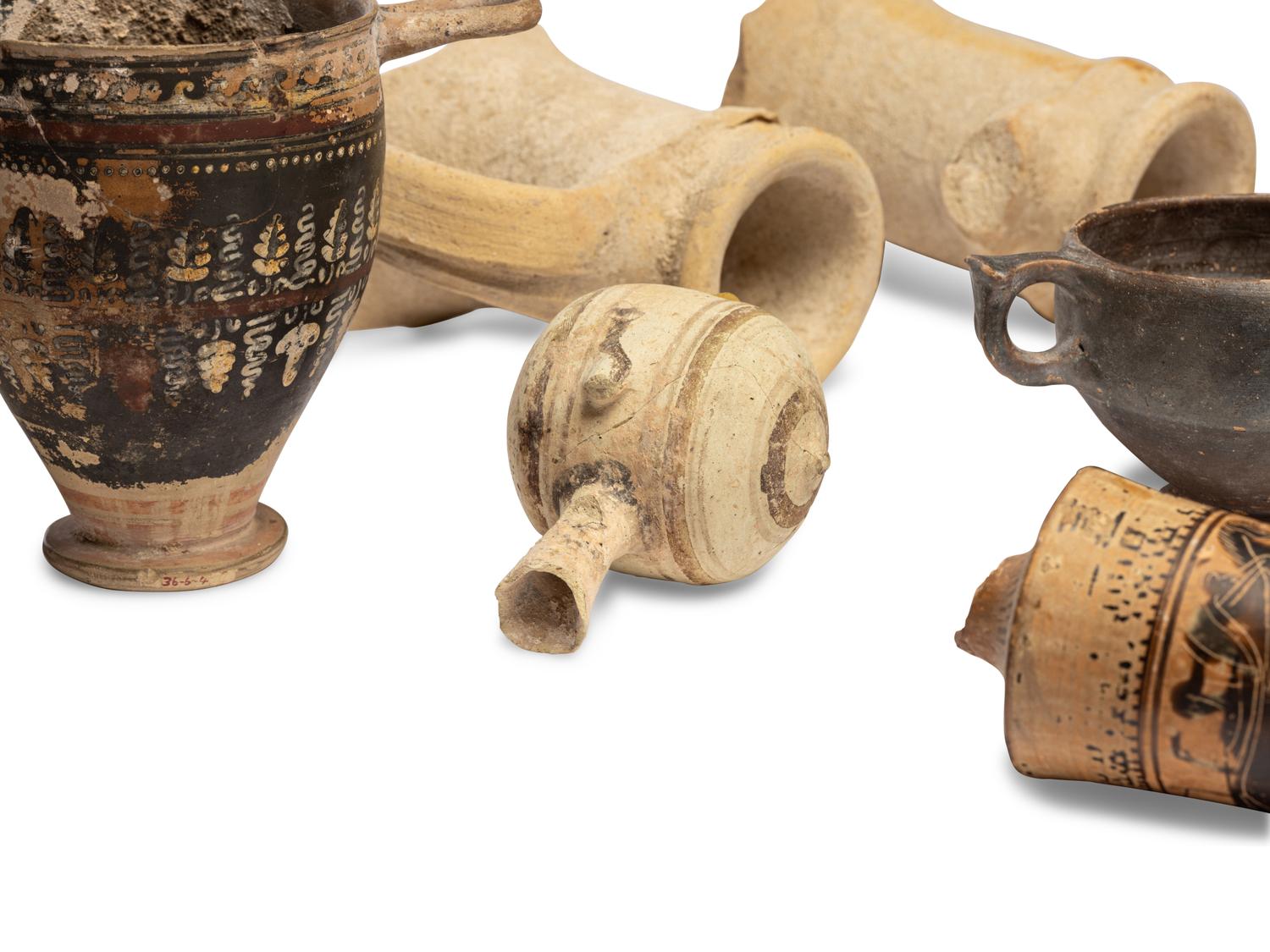 Seventeen Greco-Roman Fragmentary Vessels and Oil Lamps