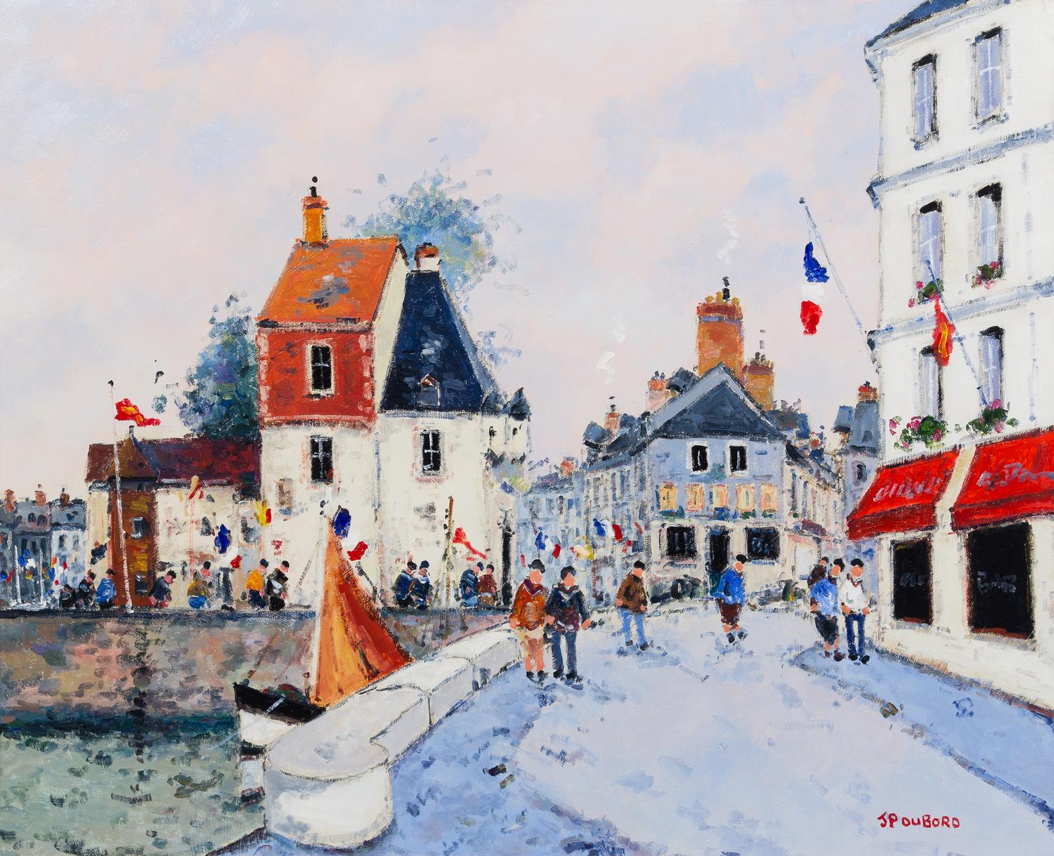 Jean Pierre DuBord, (French, b. 1949), Promenade a Honfleur