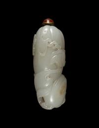 A White Jade 'Melon' Snuff Bottle
