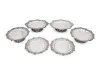 A Victorian Silver Six-Piece Dessert Service