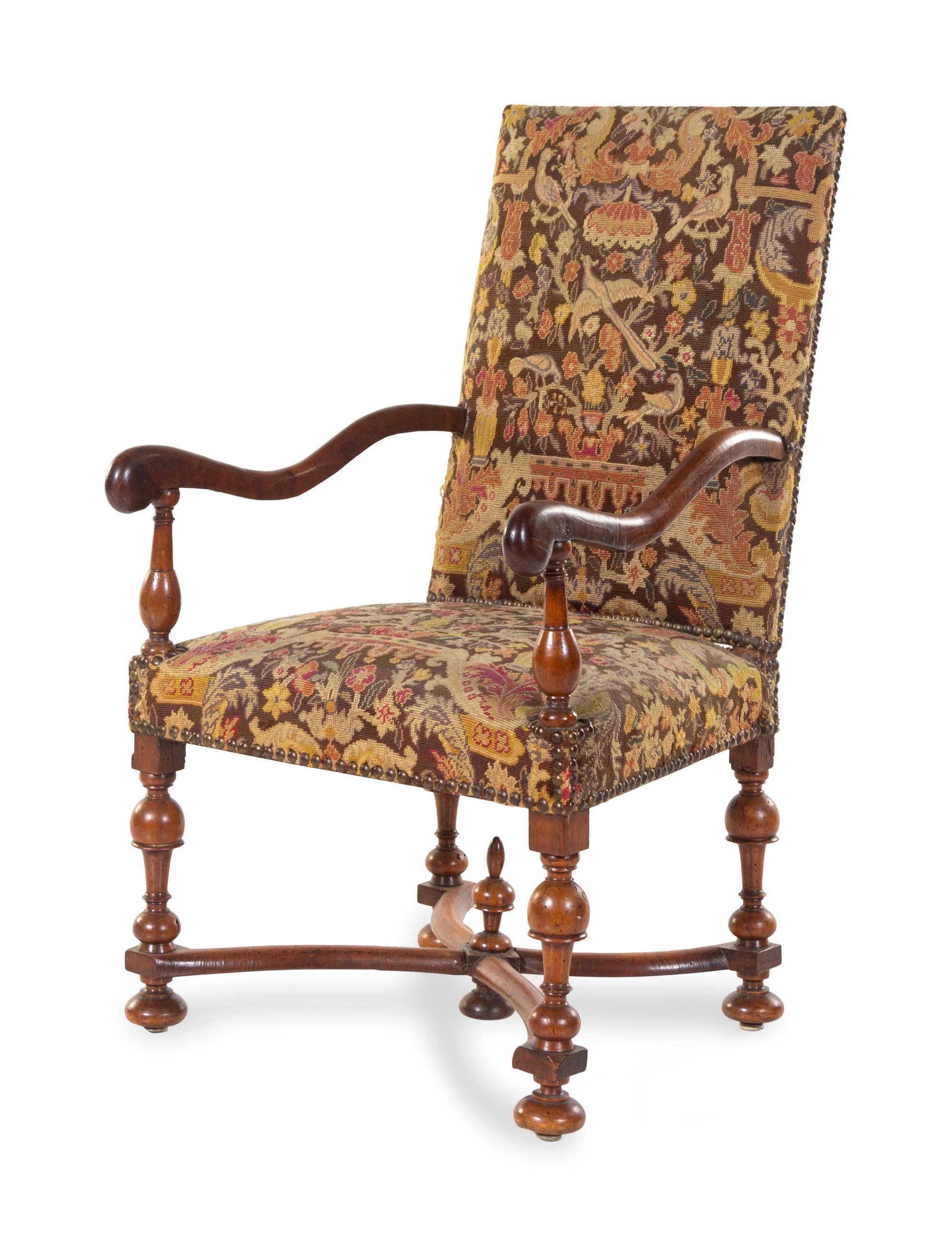 A Louis XIII Walnut Armchair