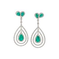 EMERALD AND DIAMOND EARRINGS
