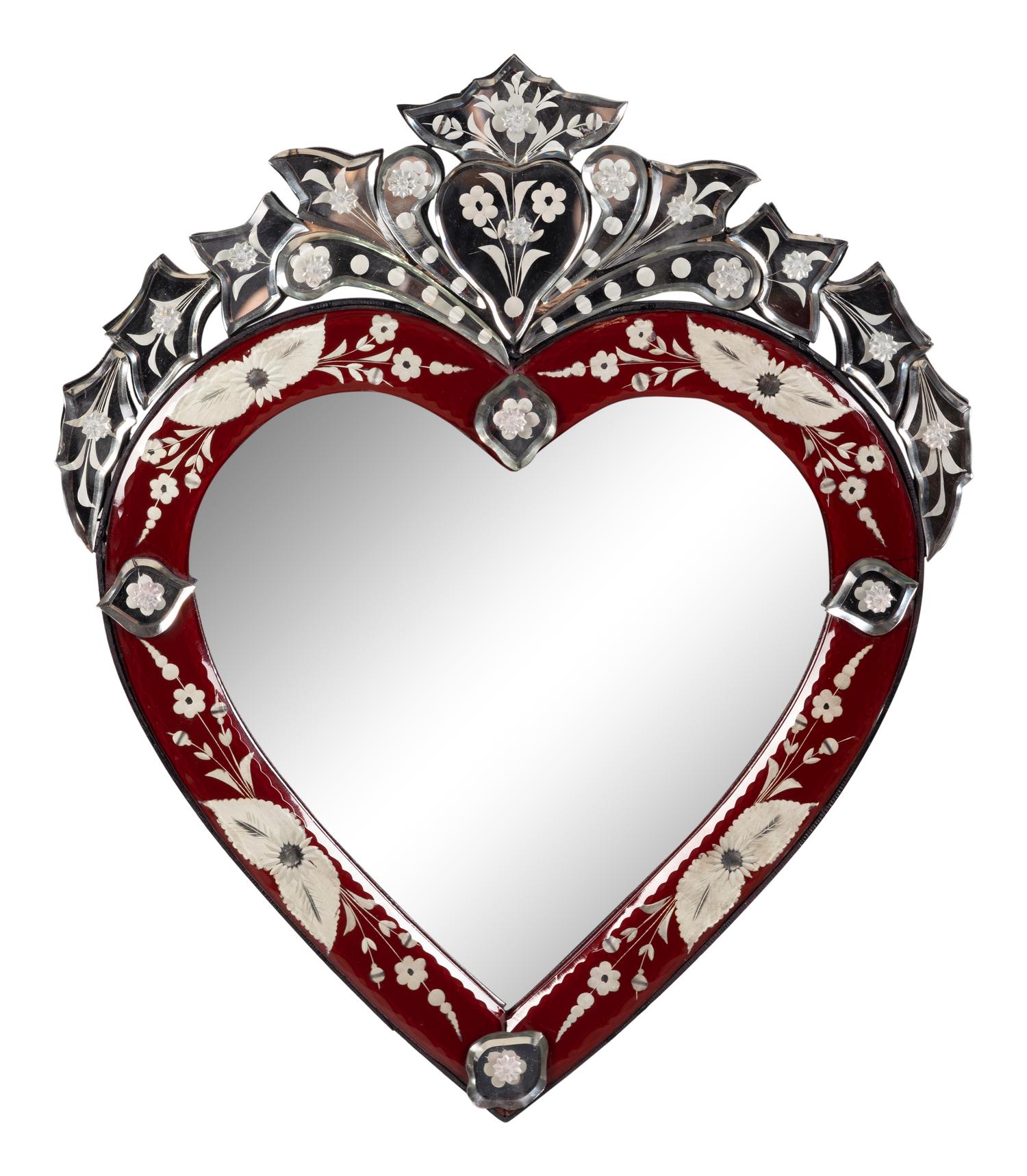 A Venetian Colored Glass Mirror