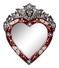 A Venetian Colored Glass Mirror
