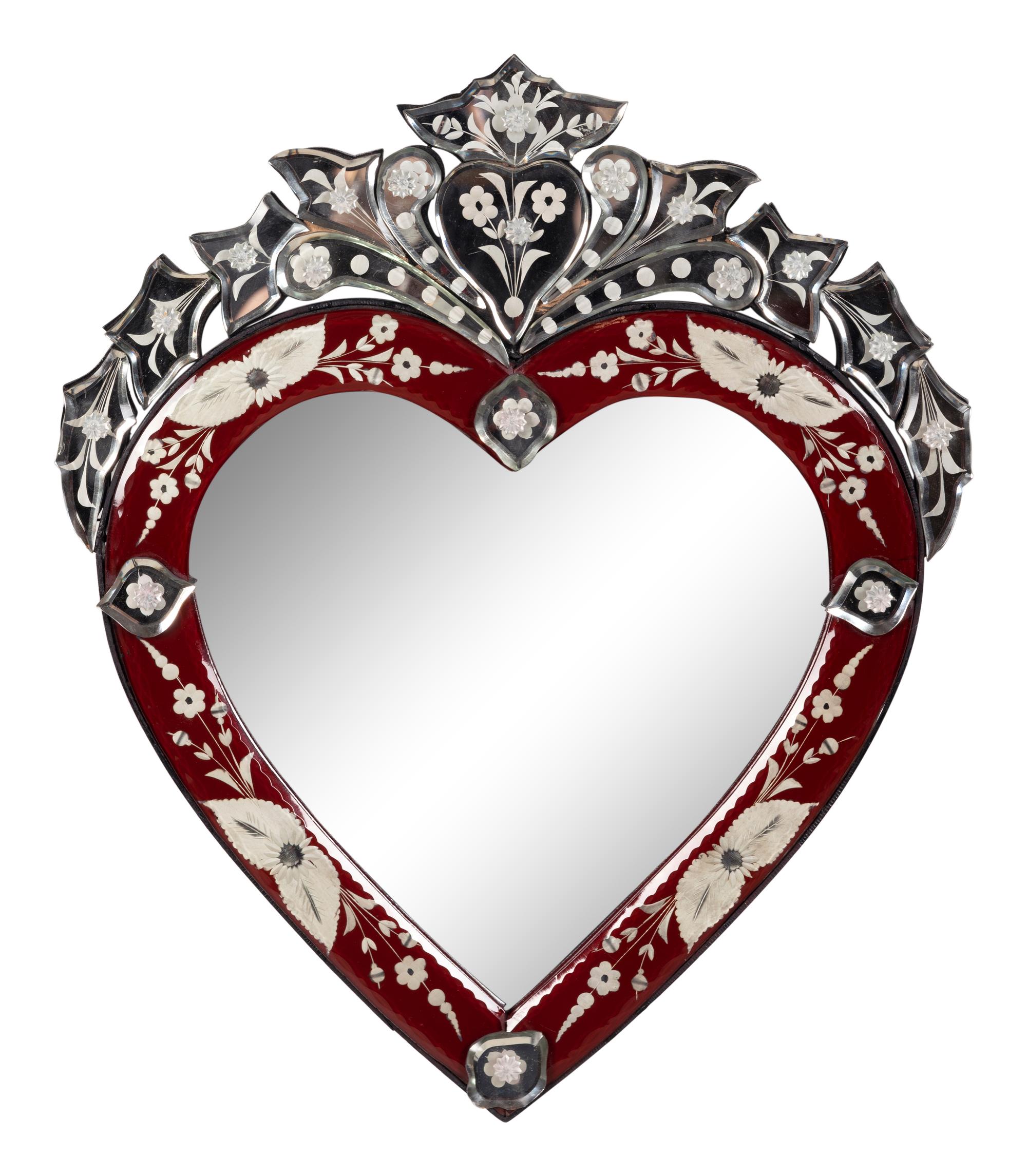 A Venetian Colored Glass Mirror