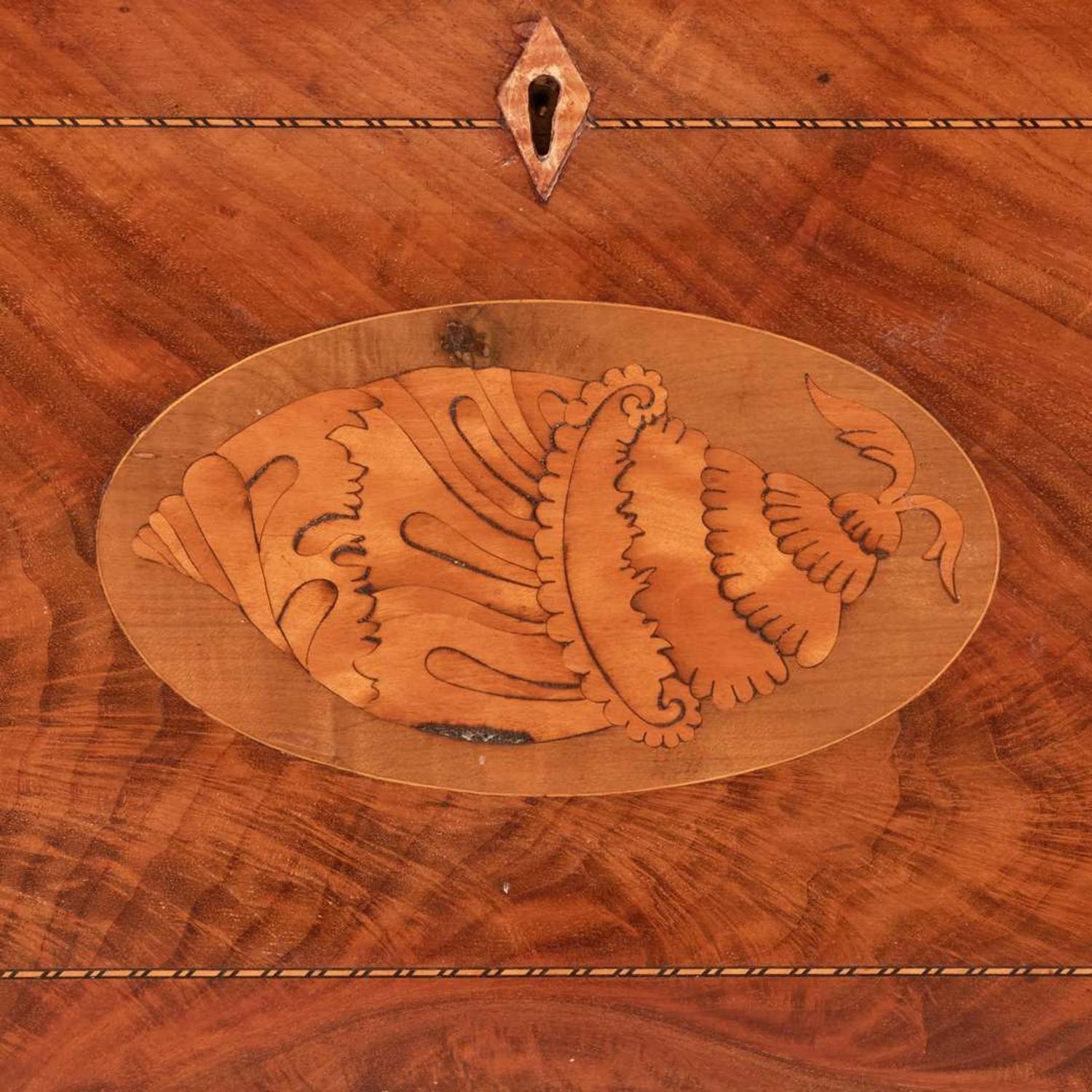 A George III inlaid mahogany and satinwood cellarette circa 1790
