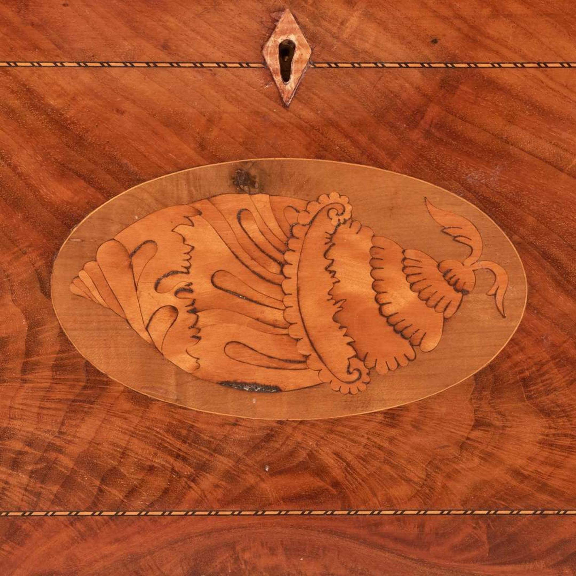 A George III inlaid mahogany and satinwood cellarette circa 1790