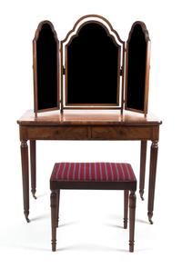 An American Walnut Dressing Table Height of table 29 1/2 x width 38 x depth 20 1/2 inches. — 20TH CENTURY