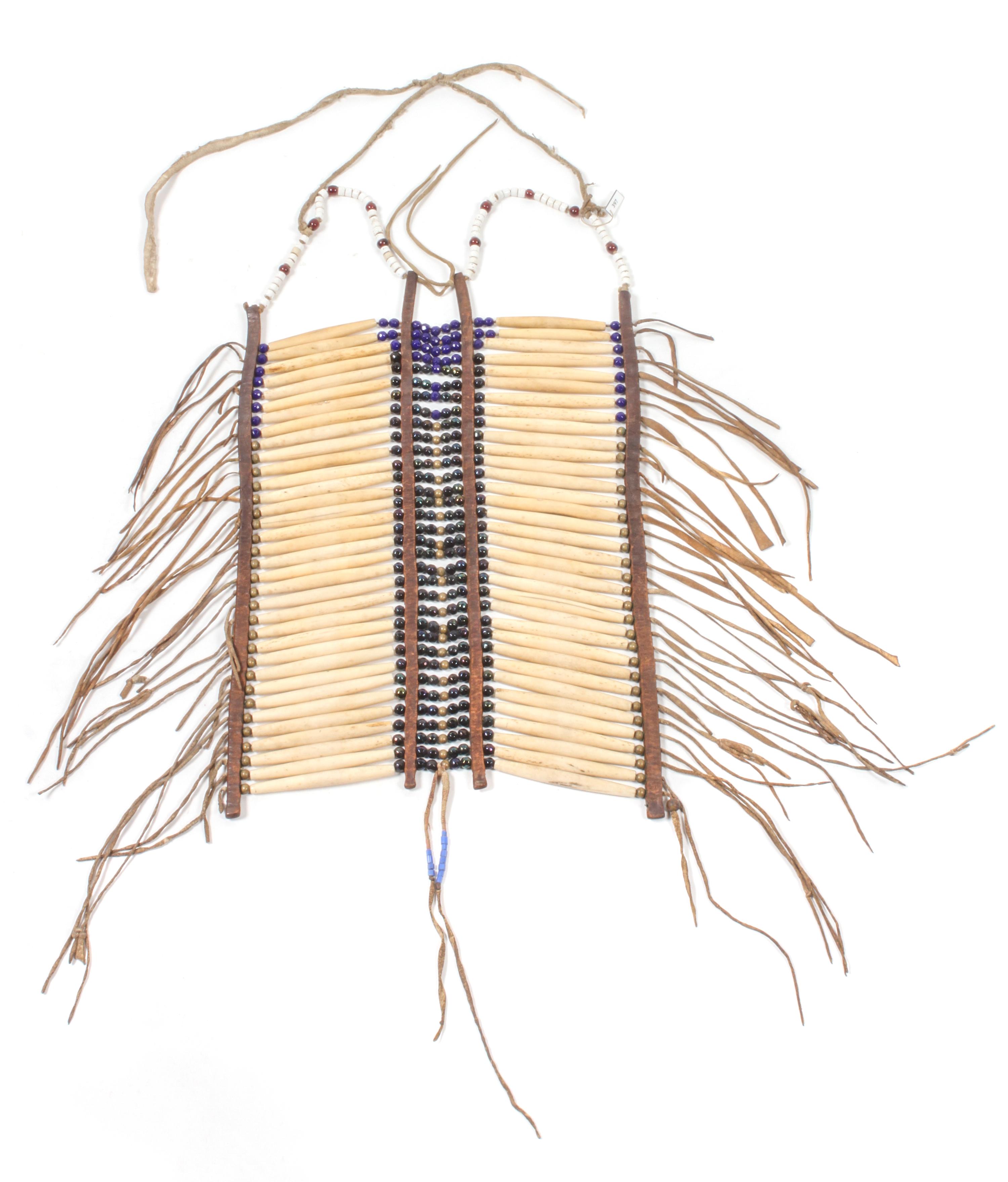 Northern Plains Breast Plate Height 18 1/2 x width 10 1/2 inches — Late 19th Century