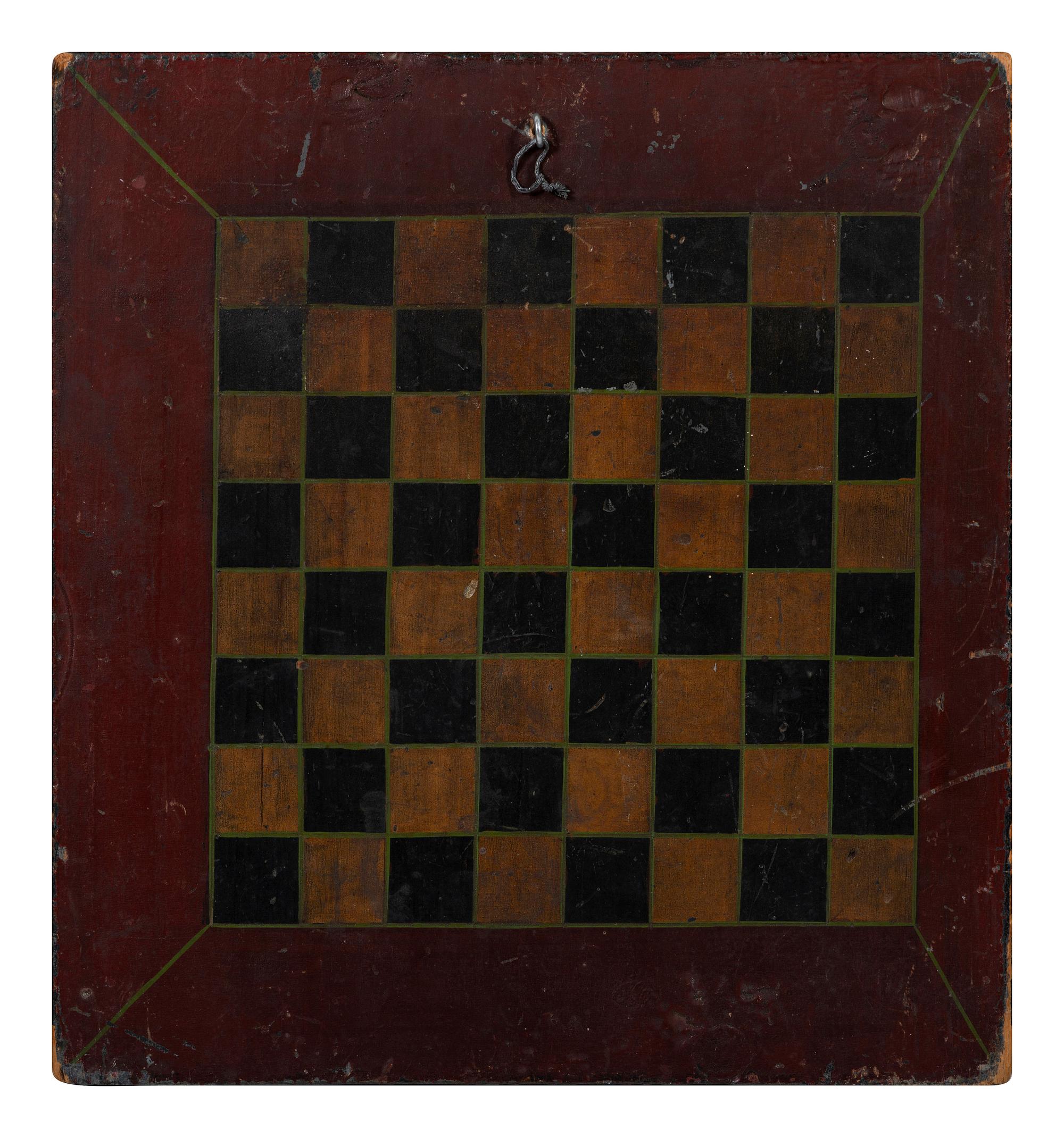Five Paint Decorated Checkerboards