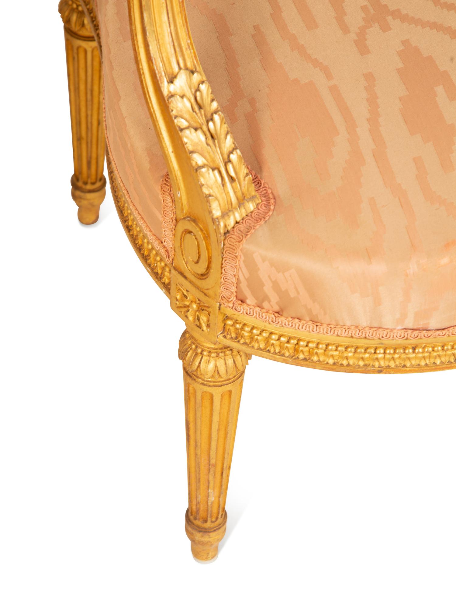 A Set of Four Louis XVI Style Giltwood Fauteuils — Late 19th/Early 20th Century