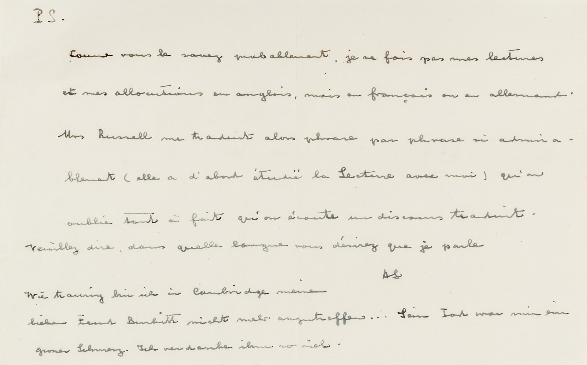 SCHWEITZER, Albert. Autographed letter signed ("Albert Schweitzer"), to Reverend R.F. Rattray, Lausanne, Switzerland, 23 September 1955