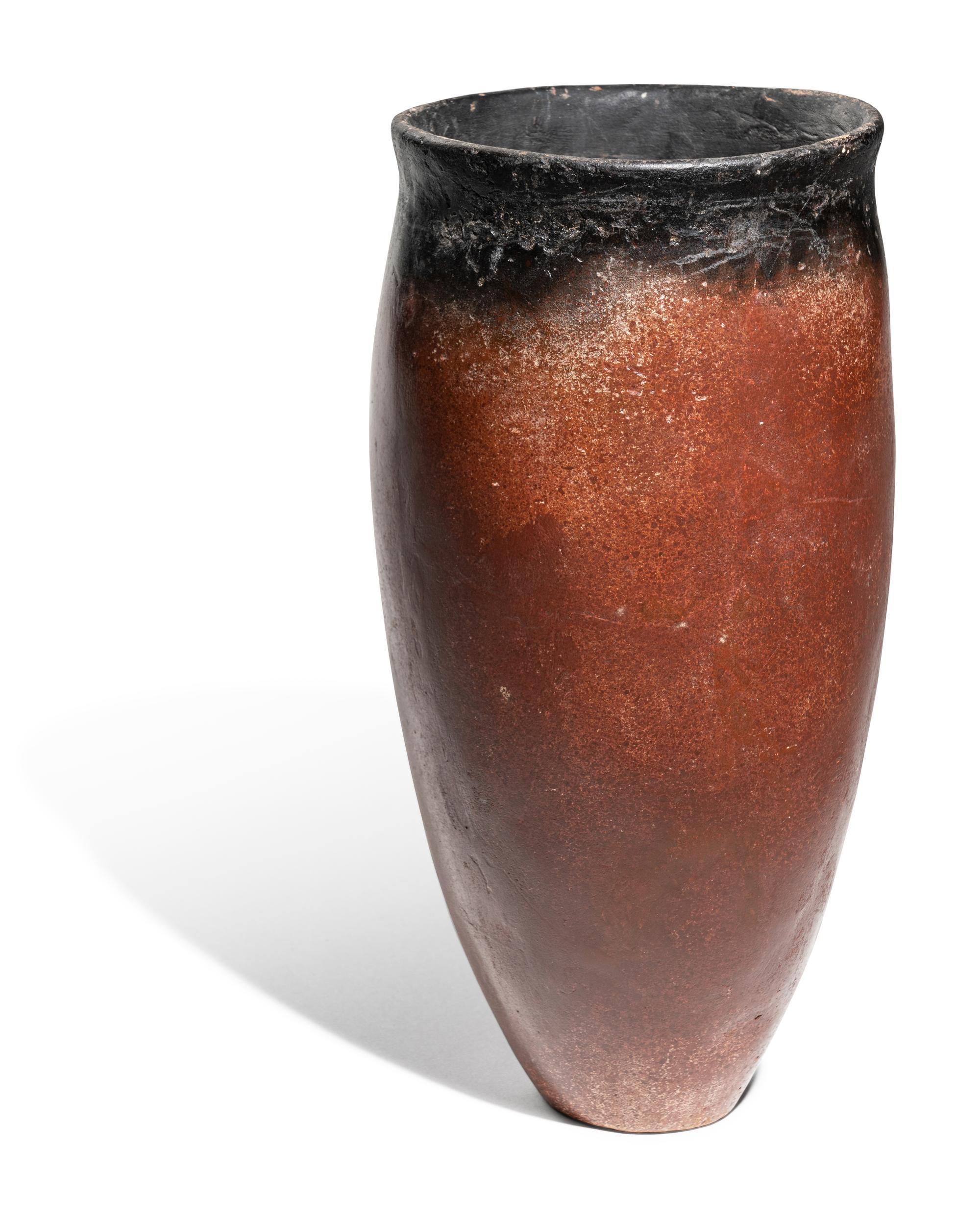 An Egyptian Black-Topped Pottery Jar
