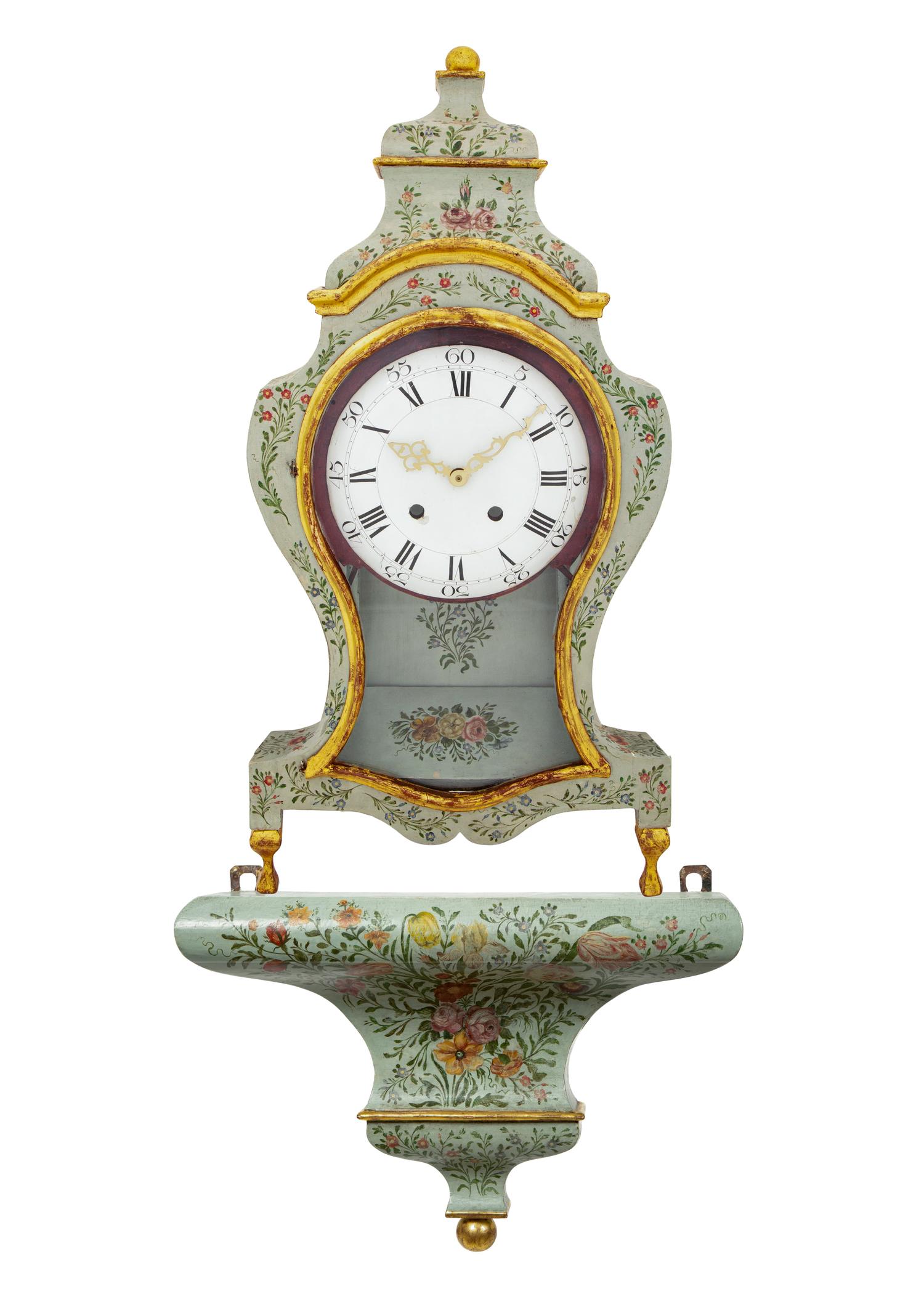 A Louis XV Painted Bracket Clock