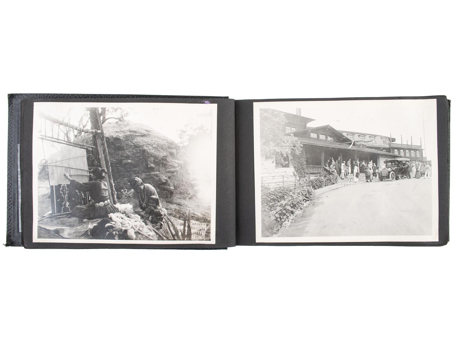 [NATIVE AMERICANS - HARVEY, Fred (1835-1901)]. Album containing 71 photographs documenting Native American subjects and the American Southwest. Ca 1920.