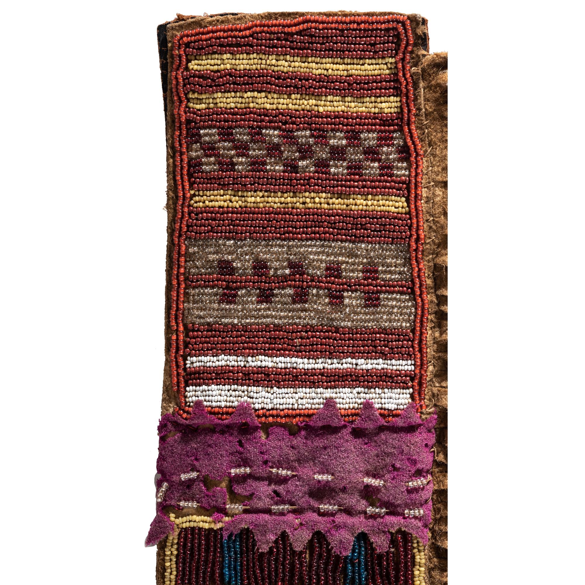 Assiniboine Beaded Buffalo Hide Knife Sheath