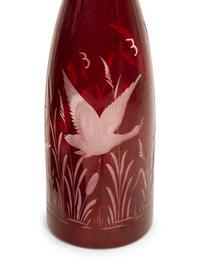 A Group of Bohemian Red Cut-to-Clear Etched Glassware