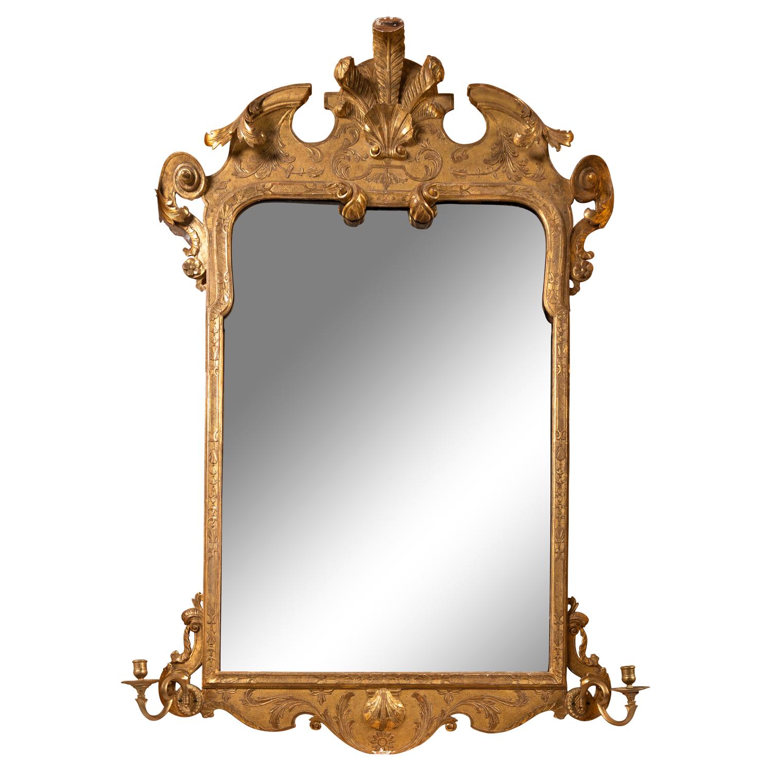 A Pair of George I Giltwood Mirrors
