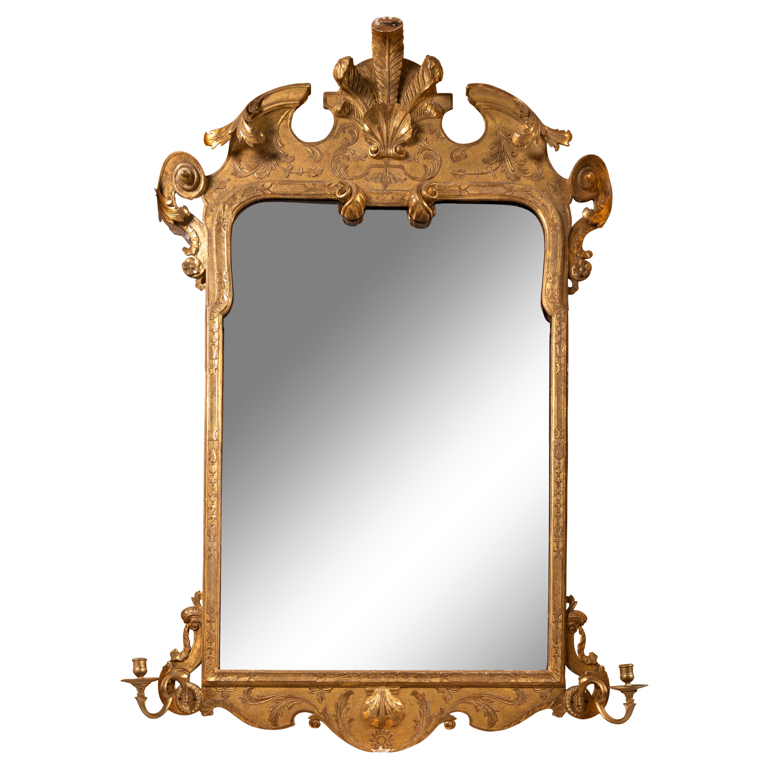 A Pair of George I Giltwood Mirrors